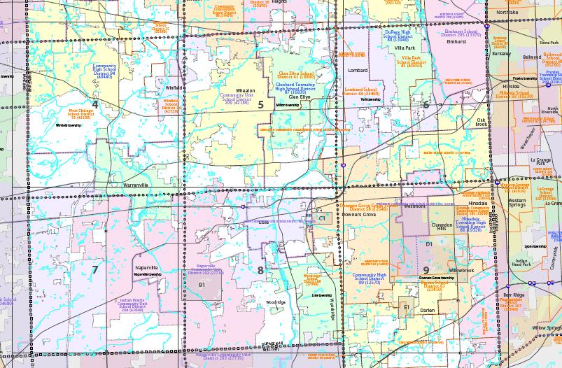 DuPage County School District Map and Information