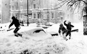 1967 Chicago Blizzard - Kids Playing in Snow