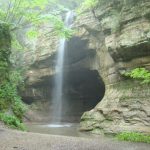 A secluded waterfall in Staved Rock, Utica, IL